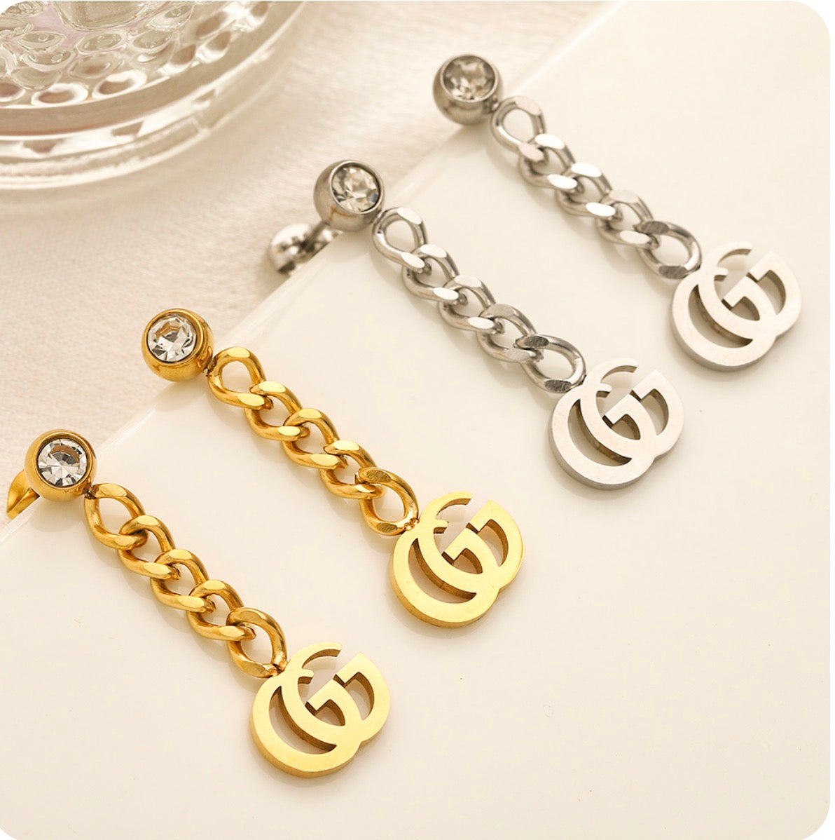 Gold Gucci earrings